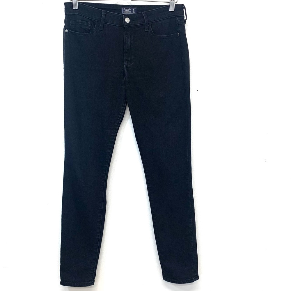 Abercrombie & Fitch Harper Low Rise Super Skinny Jeans Black Denim 28/6R Y2K